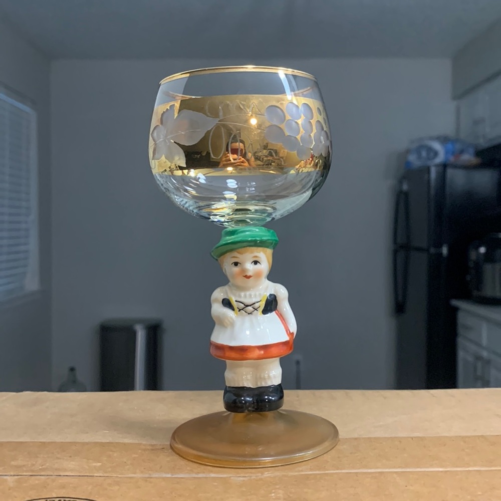 Vintage Goebel Hummel Wine Glass